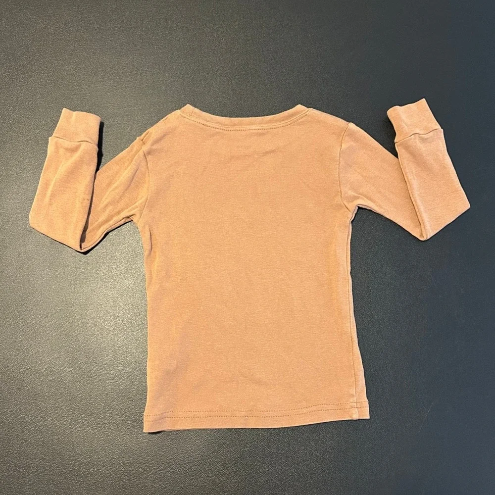Carters 2T Brown Woodland Animal Bear Fox Owl Long Sleeve Pajama Top 1532